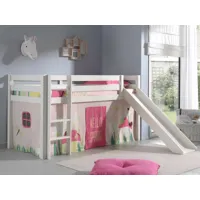 lit enfant alize avec toboggan 90x200 cm pin blanc tente spring